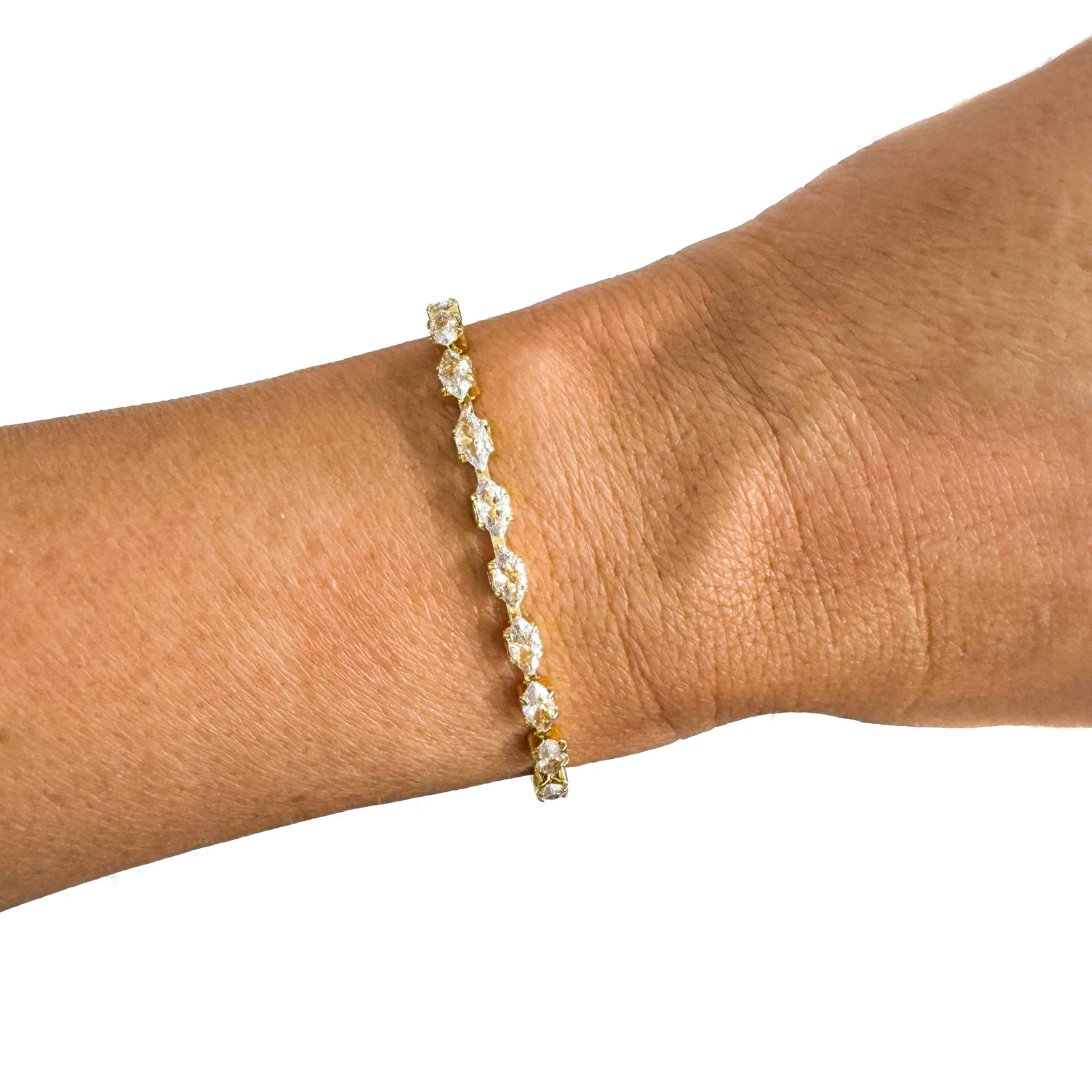 Semi Precious Pave Gold Filled Adjustable Bracelets