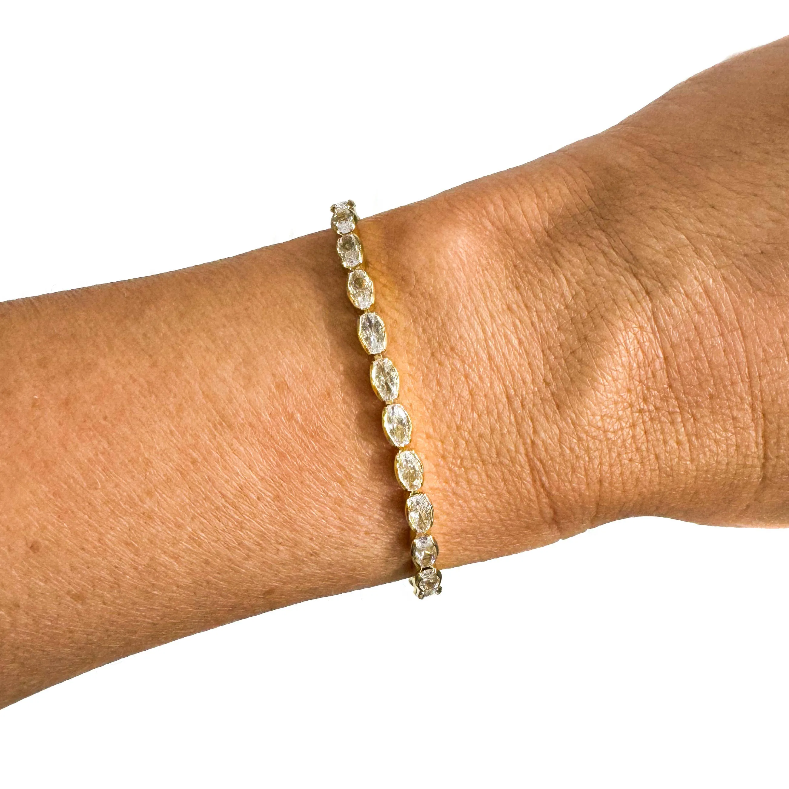 Semi Precious Pave Gold Filled Adjustable Bracelets