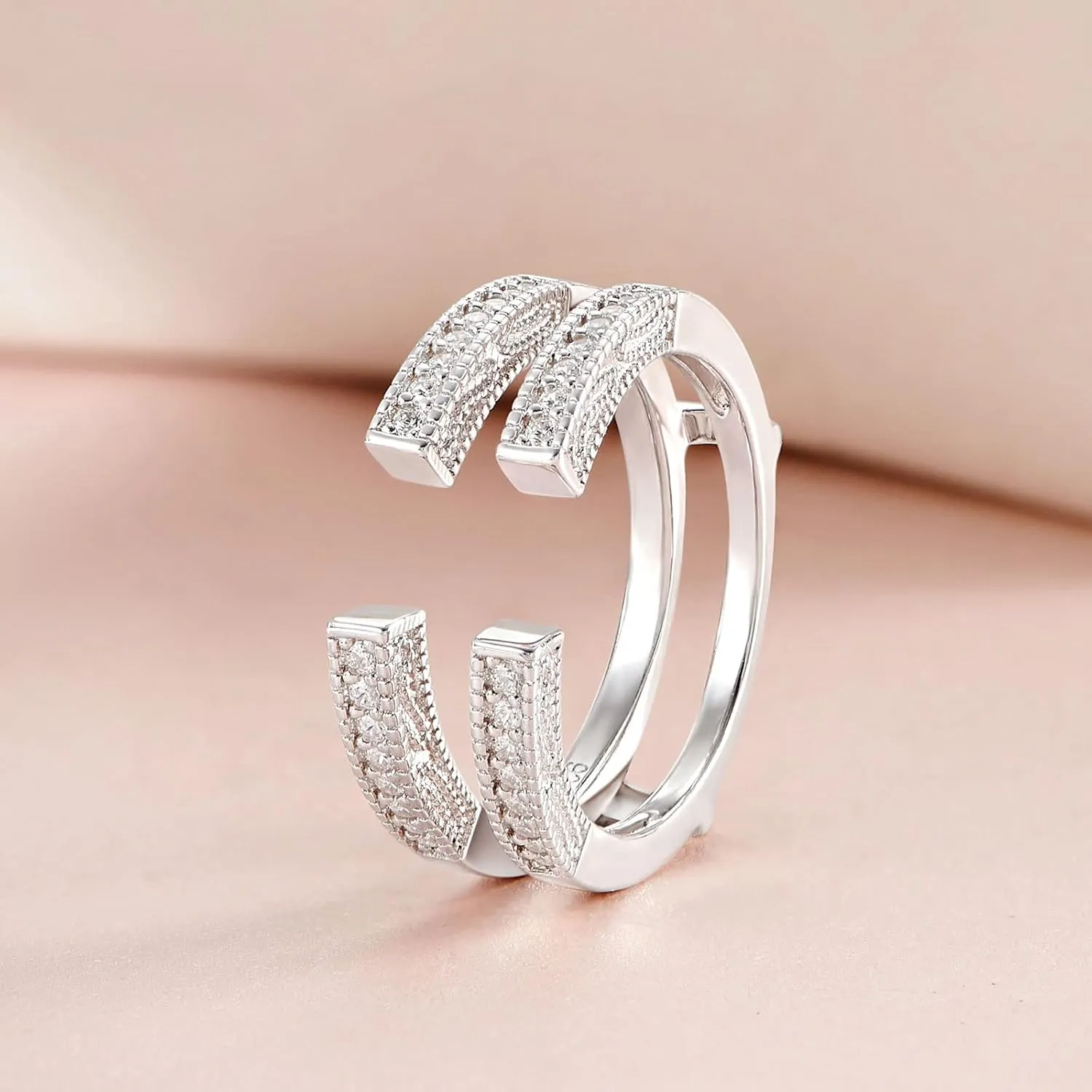 SHELOVES Vintage Guard Wrap Wedding Band For Women 925 Sterling Silver Ring Enhancer for Engagement Rings 5-12