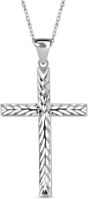 Shop LC Cross Pendant Necklace 925 Sterling Silver 2.30 G Catholic Faith Christian Religious Birthday Jewelry Birthday for Women