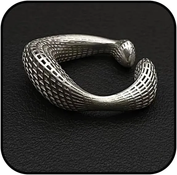 Silver 3D Fidget Art Deco Statement Ring