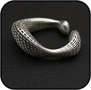 Silver 3D Fidget Art Deco Statement Ring