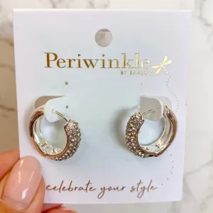 Silver Crystal Hinge Earrings