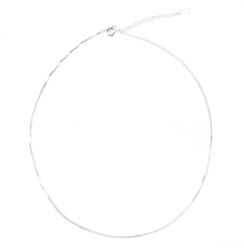 Silver Gold Rose Gold Chain Necklace for Women Thin Necklace Chains for Women 15 Inches Necklace Box Chain