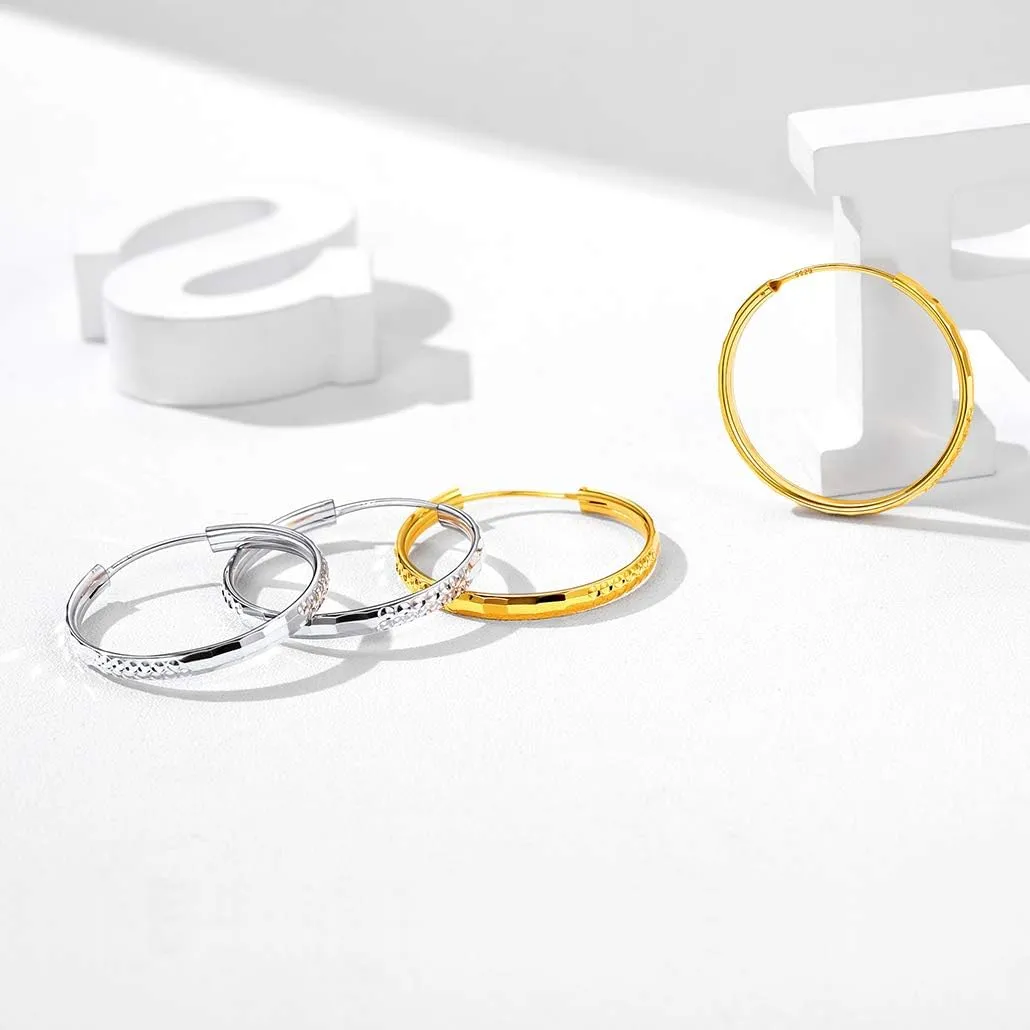 Silvora Silver Hoop Earrings for Women 925 Sterling Silver Hoop Earrings Hypoallergenic Large Silver Hoop Earrings Lightweight Silver Hoop Earrings for Women Girls 20/30/50/70MM