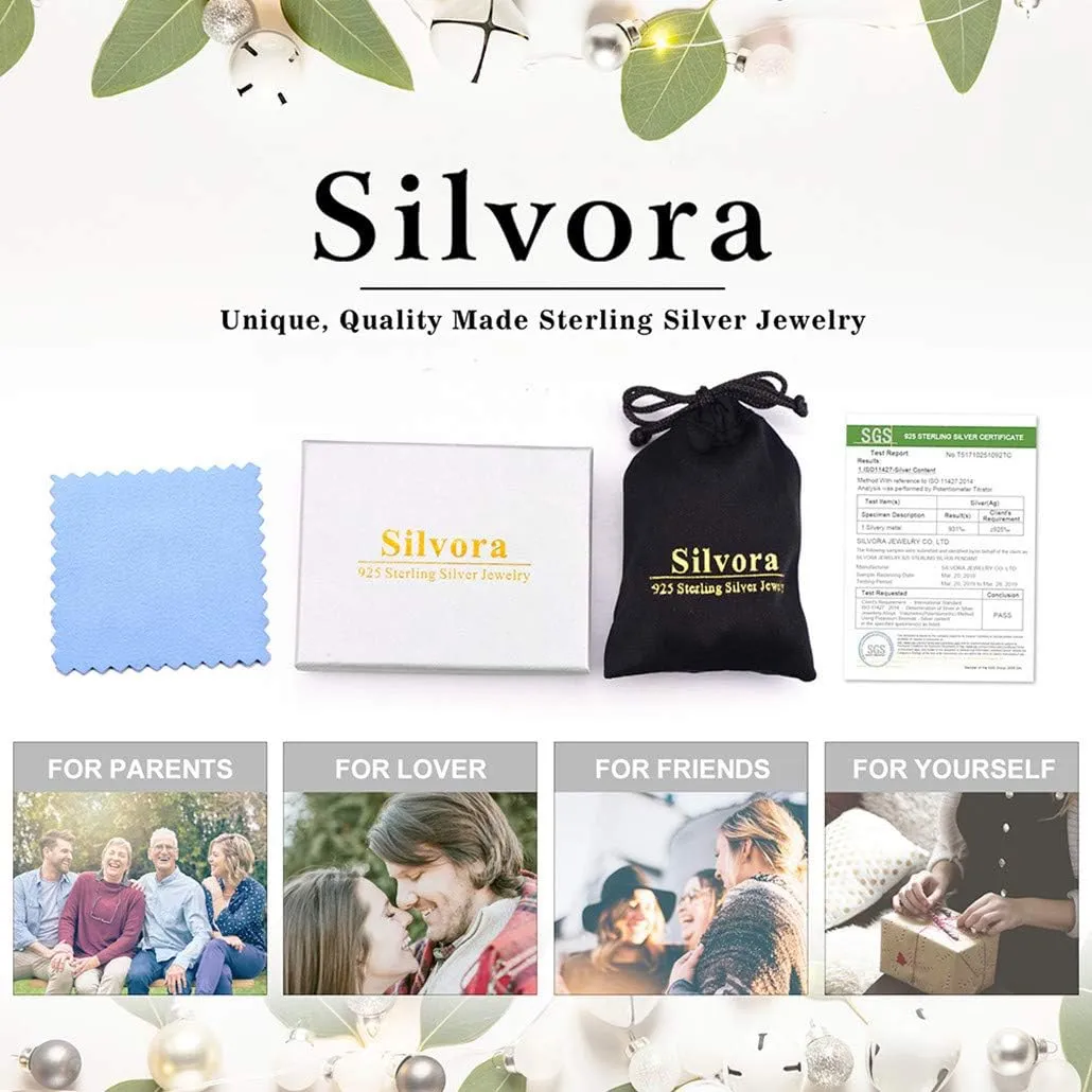 Silvora Silver Hoop Earrings for Women 925 Sterling Silver Hoop Earrings Hypoallergenic Large Silver Hoop Earrings Lightweight Silver Hoop Earrings for Women Girls 20/30/50/70MM