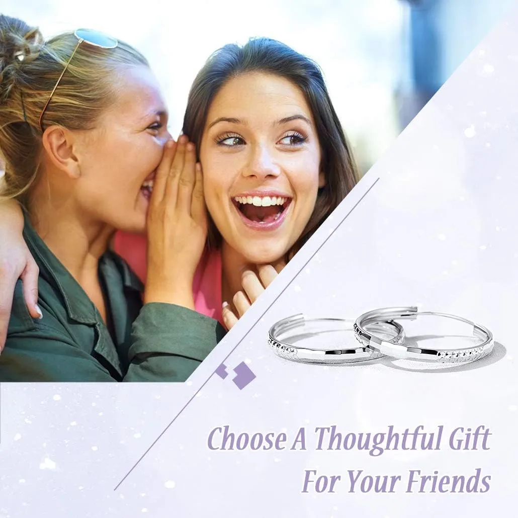 Silvora Silver Hoop Earrings for Women 925 Sterling Silver Hoop Earrings Hypoallergenic Large Silver Hoop Earrings Lightweight Silver Hoop Earrings for Women Girls 20/30/50/70MM