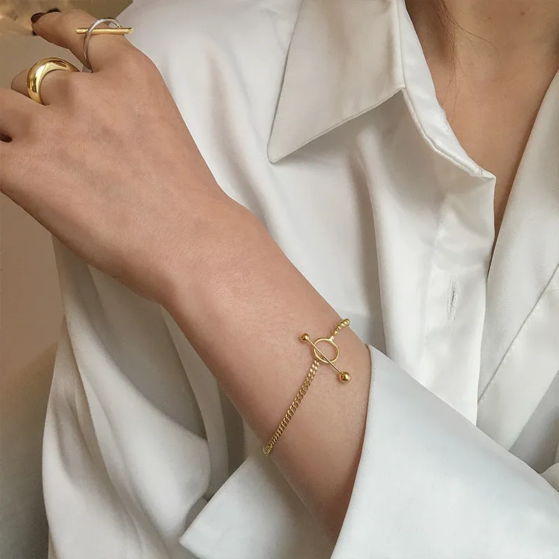 Simple And Fashionable Student Couple Geometric OT Buckle Bracelet