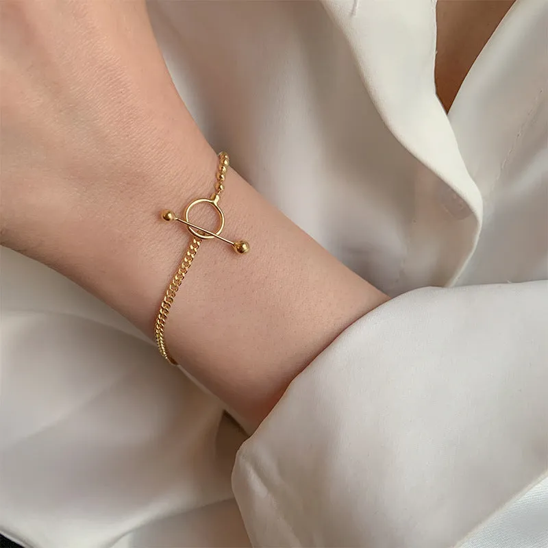 Simple And Fashionable Student Couple Geometric OT Buckle Bracelet