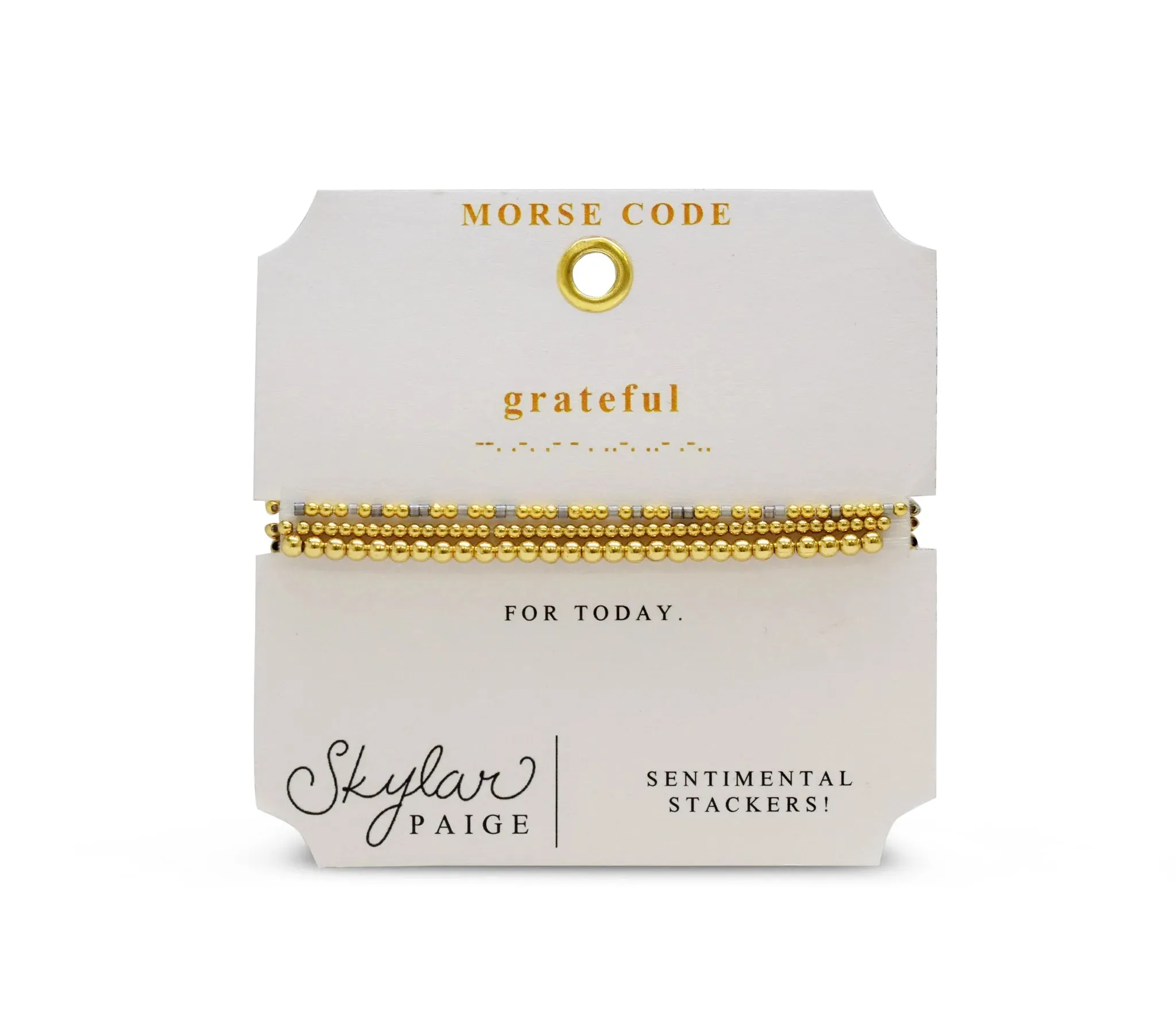 Skylar Paige GRATEFUL Sentimental Stackers Beaded Bracelets - Marvelous Metallic