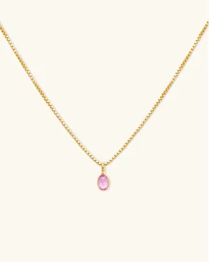 Sofia Slice Necklace  Pink Sapphire