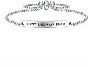SOUSYOKYO Meemaw Bracelet Jewelry - Best Meemaw Ever - Love Mothers Day Birthday Gift Ideas