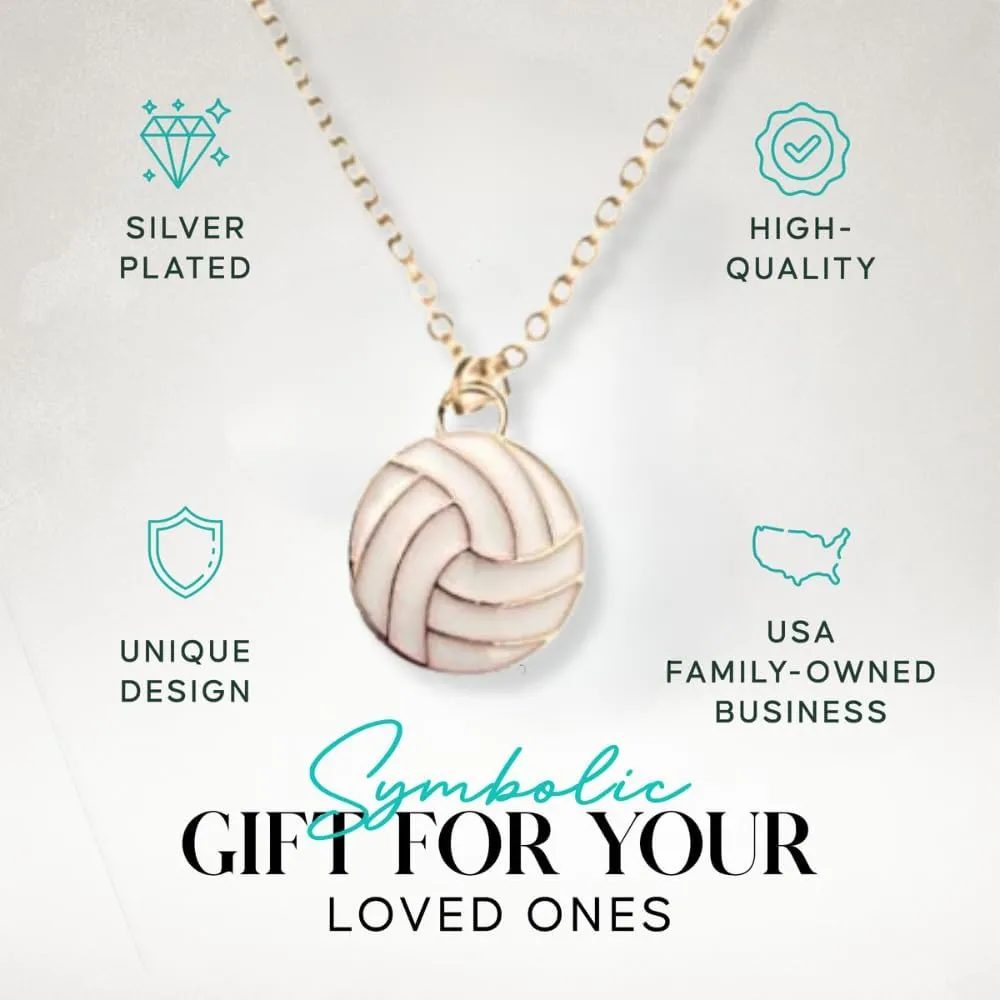 Sportybella Volleyball Necklace for Players, Coaches, and Teams - Gold and Silver Pendant - Volleyball Jewelry, Team Gift, End of Season, Graduation, Volleyball Accessories, Voilleyball Gifts