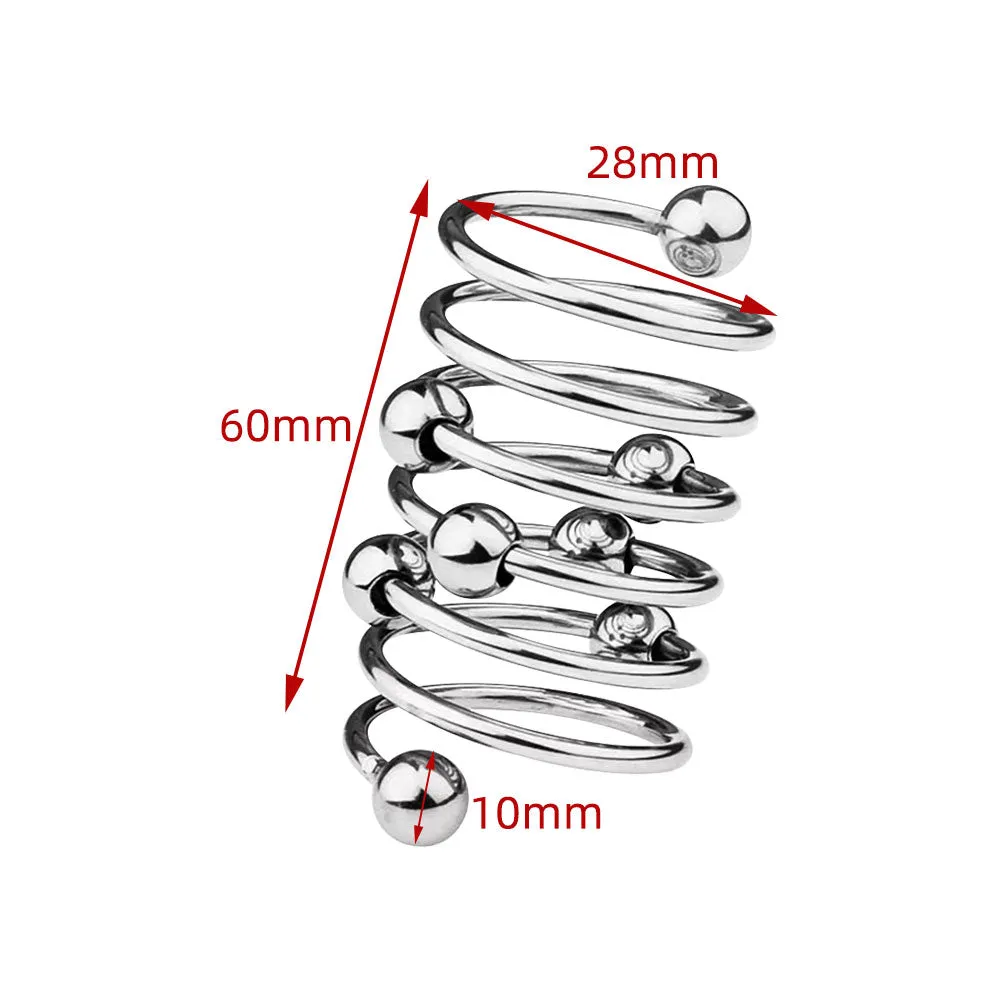 Stainless Steel Cock Rings - Metal Beads Penis Massage Delay Ejaculation Sex Toys for Men