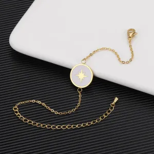 Stainless Steel Dripping Oil Octagonal Star Bracelets Simple Polaris Gold Color Adjustment Bracelets Fashion Jewelry Girls Gifts