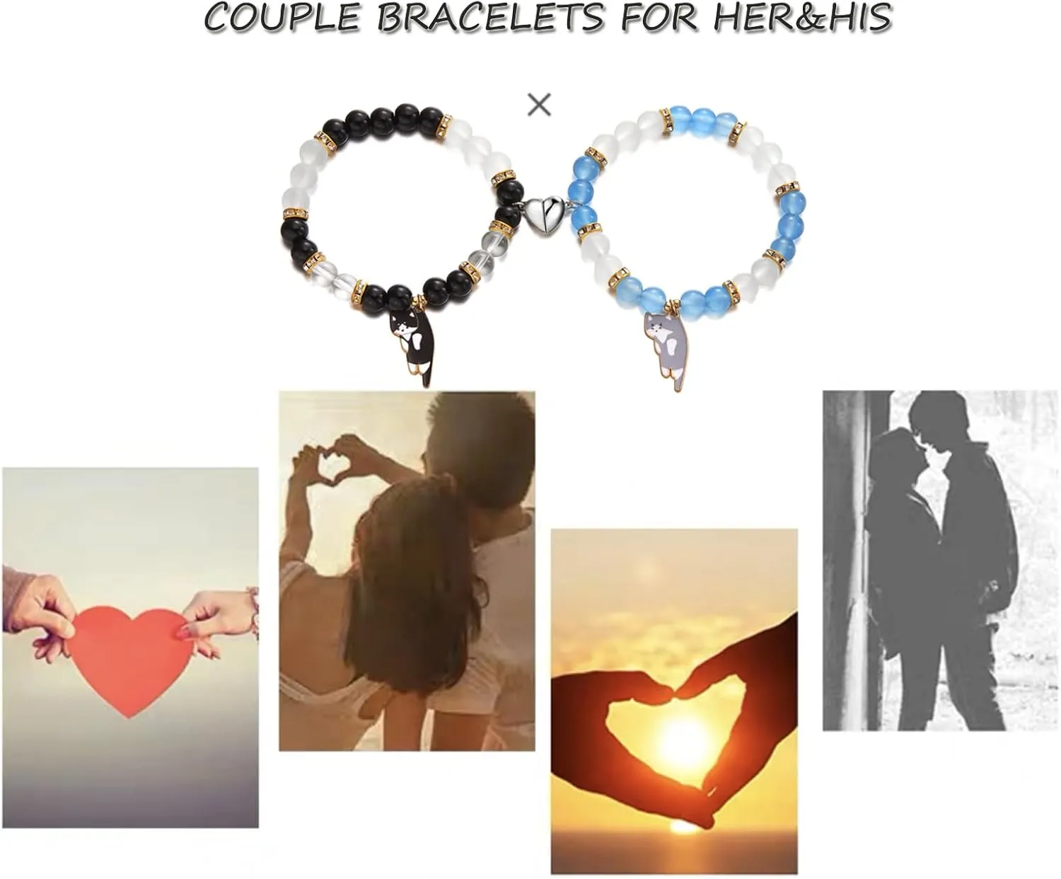 Stainless Steel His and Her Heart Lock Key Matching Puzzle Couples Pendant Necklace