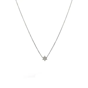 Star of David Necklace- 14K Gold with Diamond