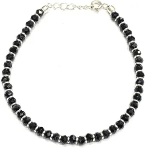 Sterling Silver Bracelet | Black Crystal | Women's Fashion | 925 Silver | Gift for Women