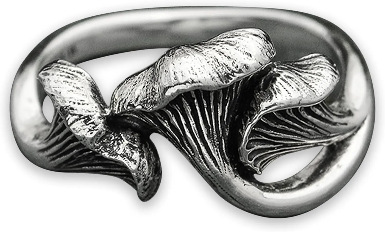 Sterling Silver Rings - Sterling Silver Chanterelle Mushroom Ring, Mushroom Silver Jewelry for Women, Recycled Silver, Womens Rings