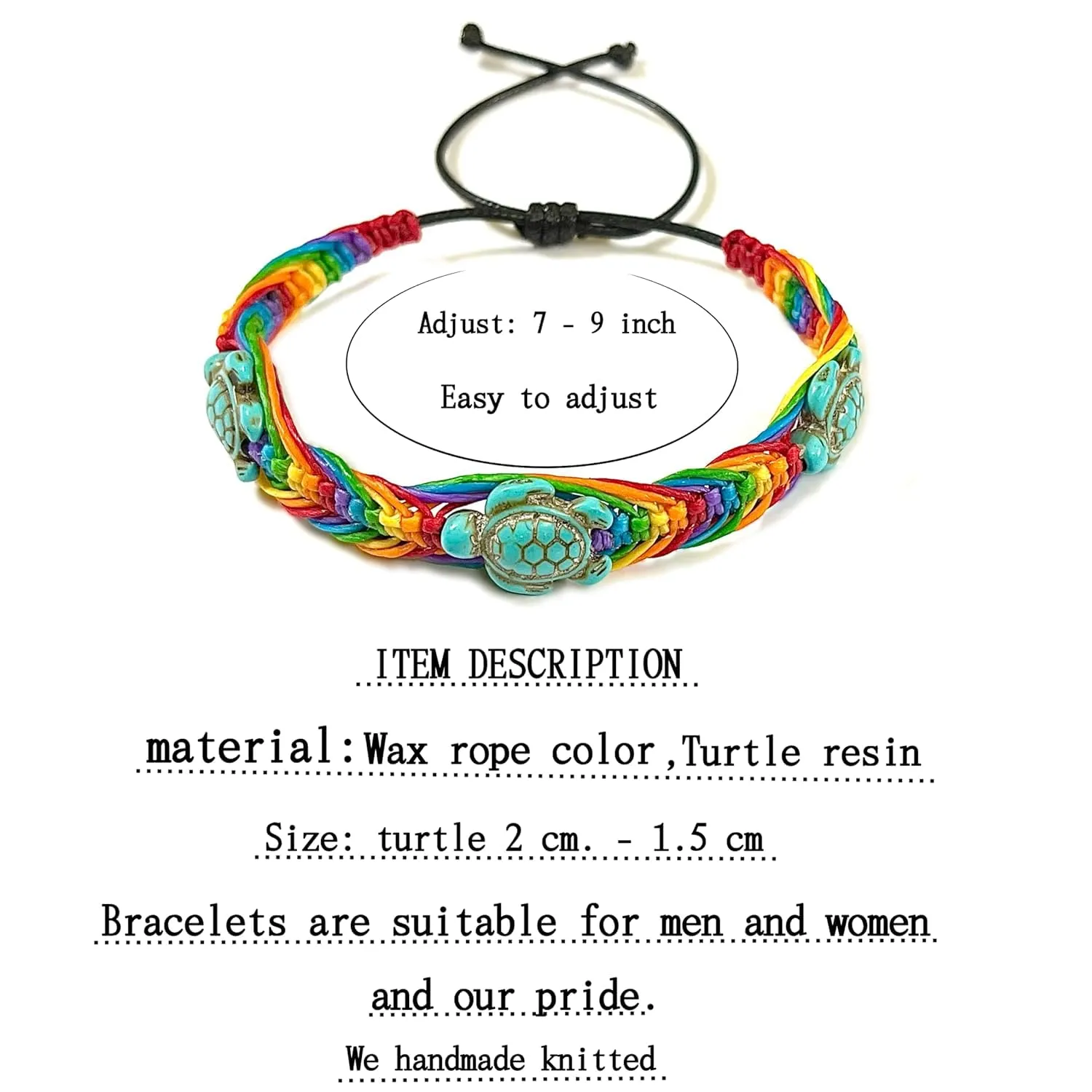 Style Gay & Lesbian LGBT Pride Braided Macrame Bracelet Bulk Rainbow Pride Parade Handmade Pride Jewelry for Men Women Wristband (A)