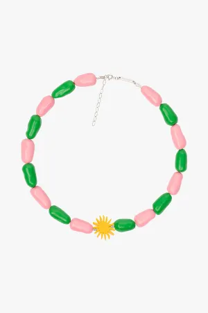 Sunrise Beaded Necklace Silver
