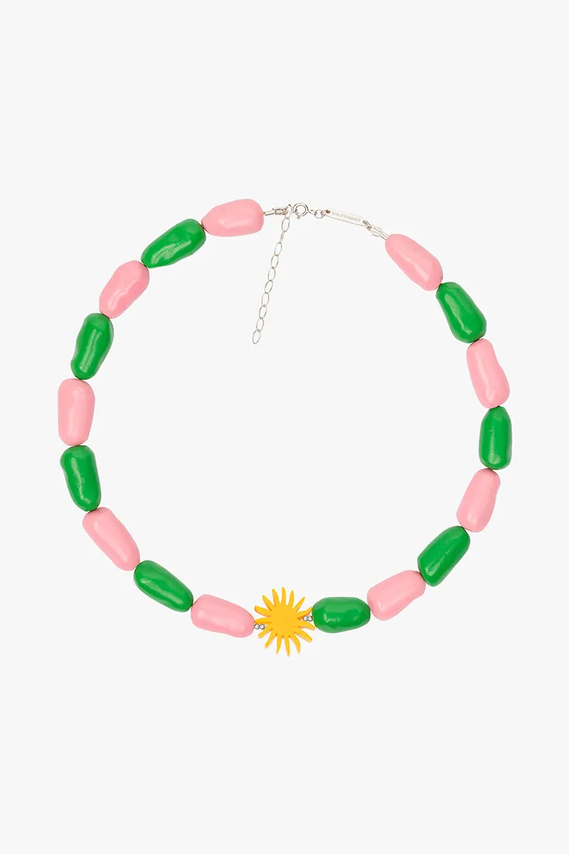 Sunrise Beaded Necklace Silver