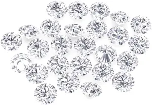 Super Premium Moissanite Sidestones 1 Carat Pack for Jewelry Making - VVS1 Clarity, White D Color, Excellent for Earrings, Rings, Necklaces, Chains & Bracelets - Brilliant Cut - Sizes .08MM to 4.5MM