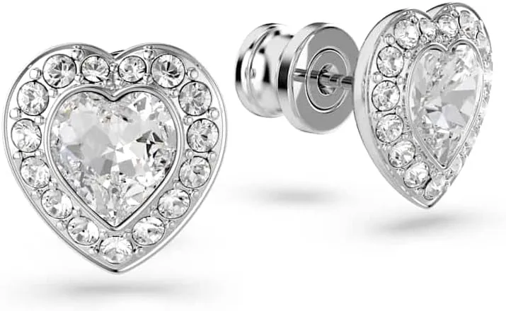 Swarovski Ariana Grande Earrings Jewelry Collection, Clear Crystal & Pearls, Rhodium Finish