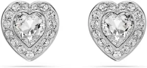 Swarovski Ariana Grande Earrings Jewelry Collection, Clear Crystal & Pearls, Rhodium Finish