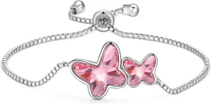 T400 Bracelets for Women Blue Purple Pink Butterfly Crystal Bangle Link Bracelet Jewelry Birthday Gift for Her