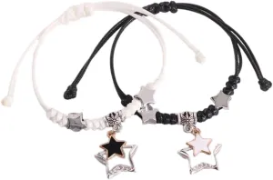 tenghong2021 Y2k Aesthetic Star Bracelet Handmade Star Love Strand Matching Couple Bracelets for Women Gift Charm Dainty Long Distance Relationship Jewelry