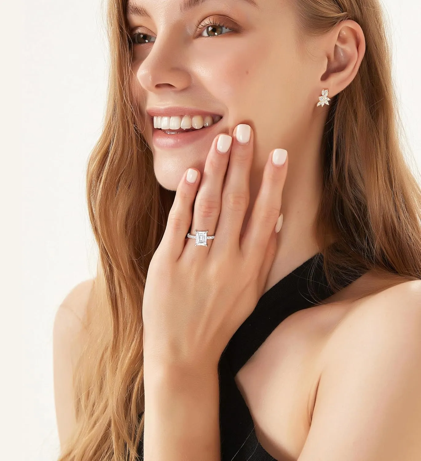 TIGRADE 3CT Engagement Ring for Women Emerald Cut Cubic Zirconia Wedding Band CZ Promise Wedding Ring Size 4-11