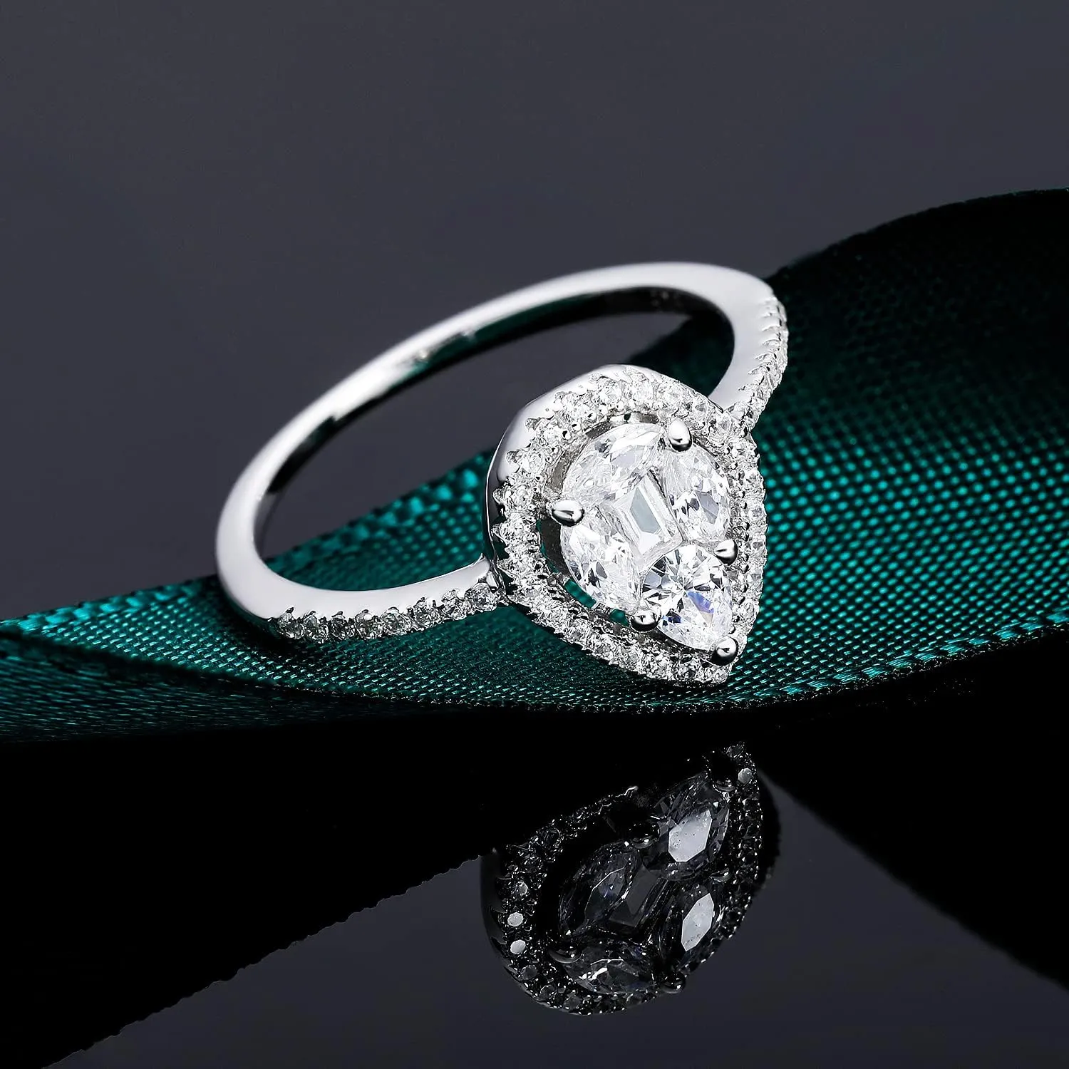 TIKJE 925 Sterling Silver Bow-knot Ring for Women Cute Bow Tie Wedding Band Silver Bridal Promise Eternity Ring Size 6-8