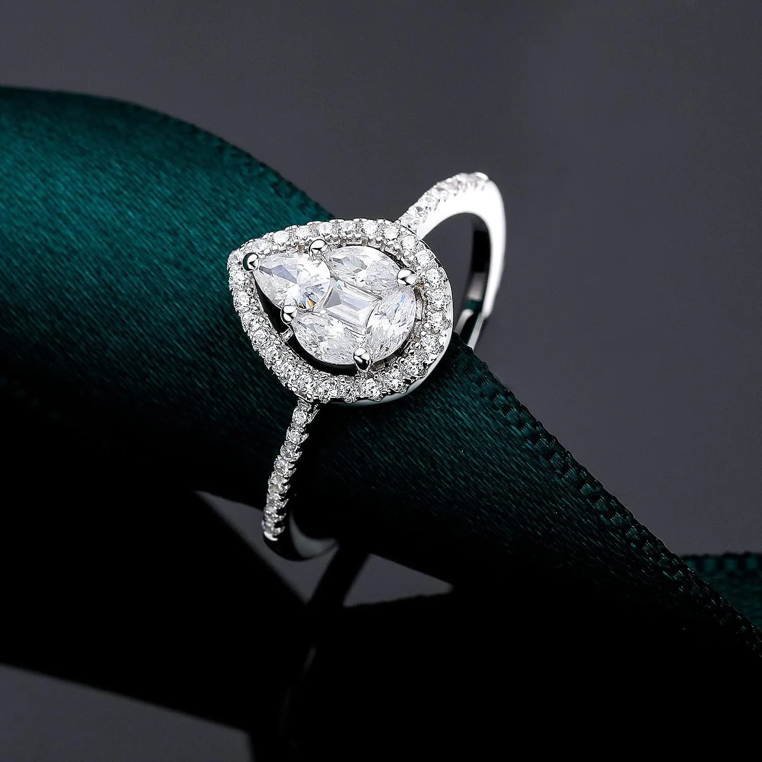 TIKJE 925 Sterling Silver Bow-knot Ring for Women Cute Bow Tie Wedding Band Silver Bridal Promise Eternity Ring Size 6-8