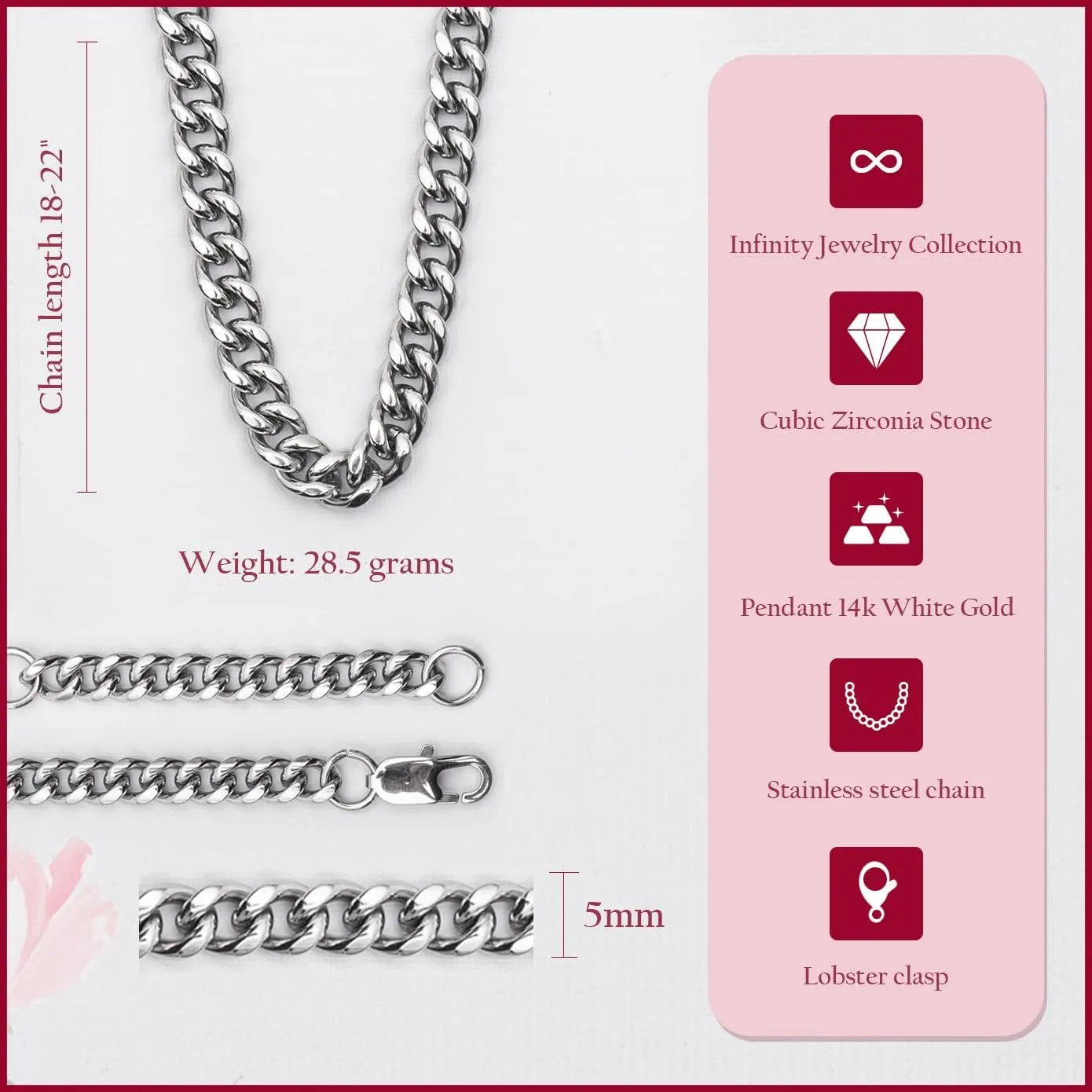 To My Man Necklace, Man Cuban Link Chain Necklace For Boyfriend, Gifts For Husband From Wife, Birthday Gift For Boyfriend, Valentine Gift For Boyfriend, Boyfriend Necklace From Girlfriend With Card