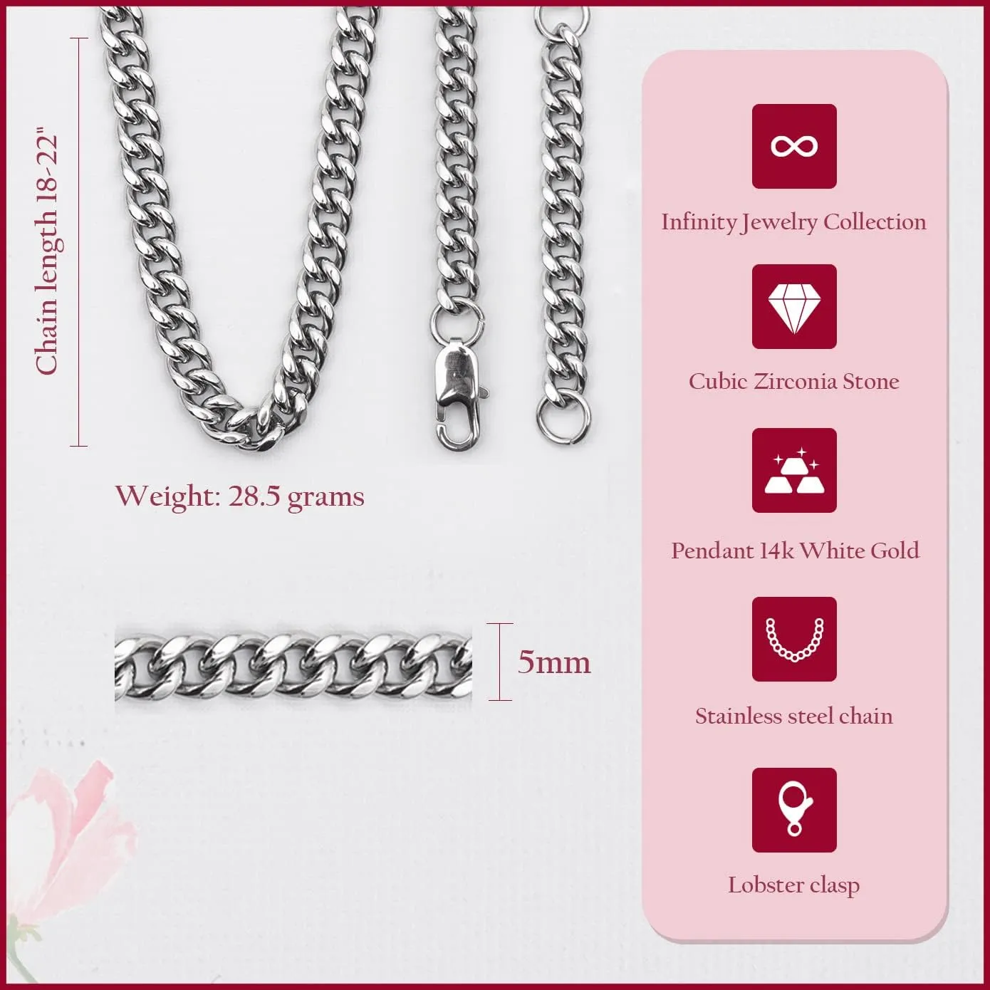 To My Man Necklace, Man Cuban Link Chain Necklace For Boyfriend, Gifts For Husband From Wife, Birthday Gift For Boyfriend, Valentine Gift For Boyfriend, Boyfriend Necklace From Girlfriend With Card