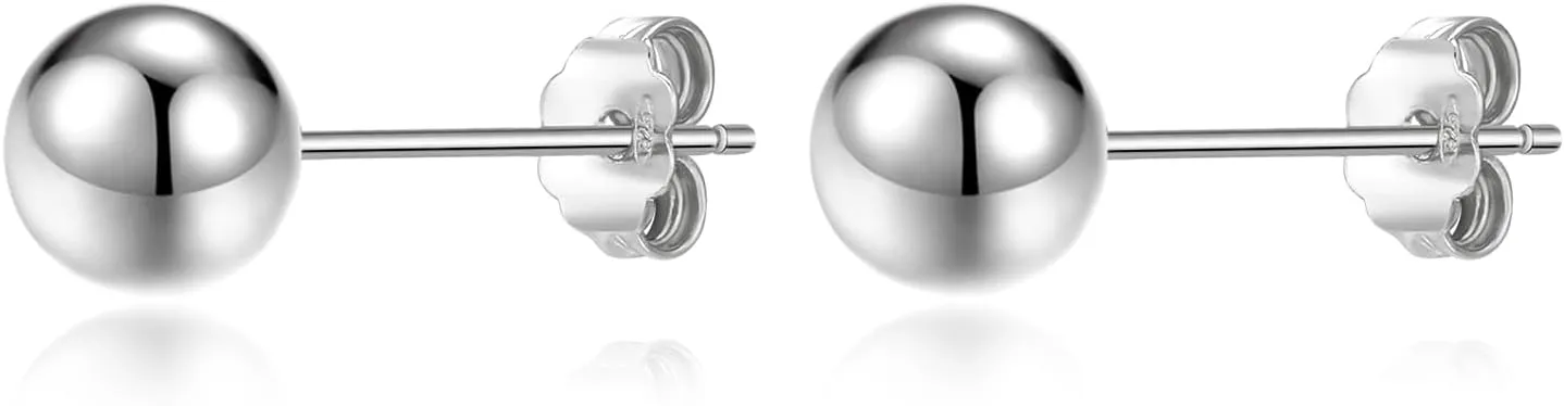 ToHeart Stud Ball earrings Women Hypoallergenic Gold Flat Back Stud Earrings