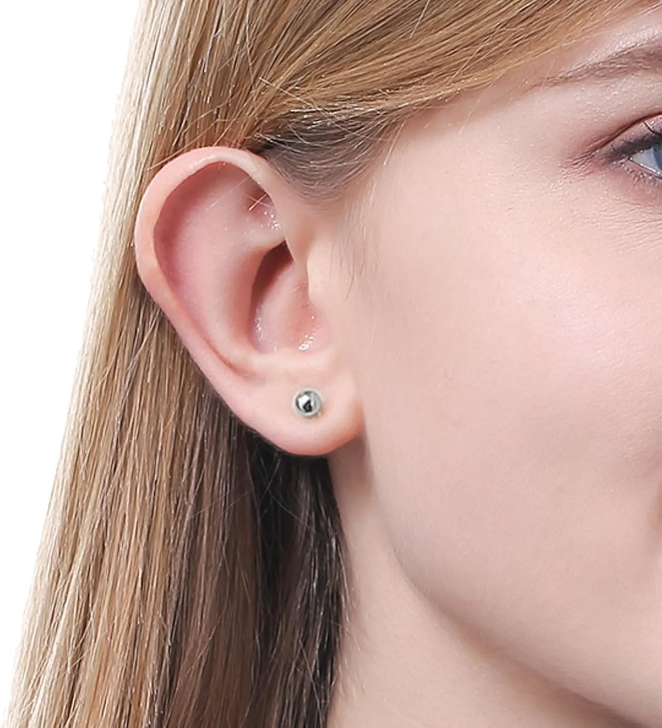 ToHeart Stud Ball earrings Women Hypoallergenic Gold Flat Back Stud Earrings