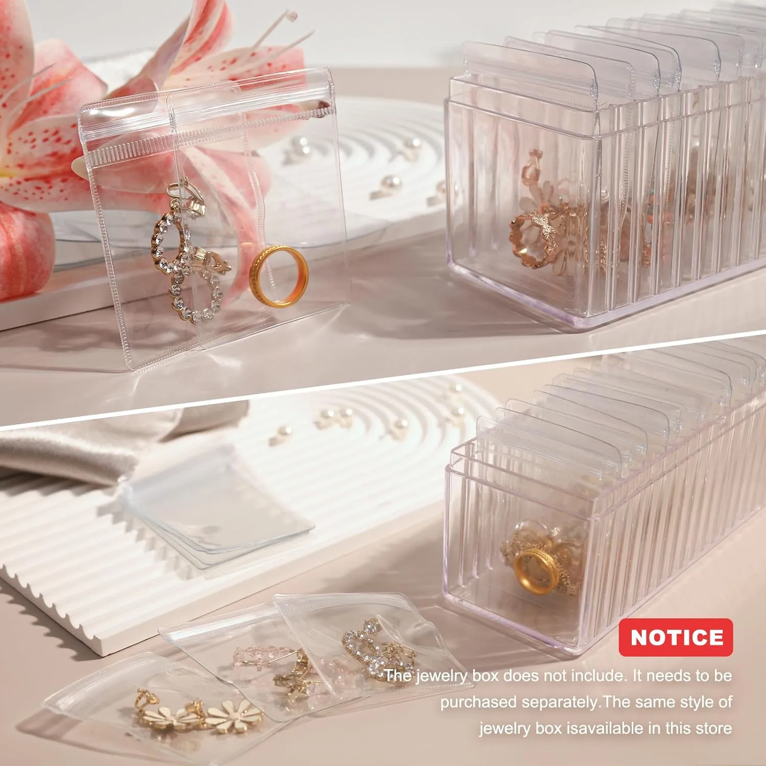 Travel Jewelry Bags, 20Pcs Clear Travel Jewelry Organizer, Portable Anti Tarnish Jewelry Storage Pouch Bag Gift for Women Girl, 20Pcs Clear Bags