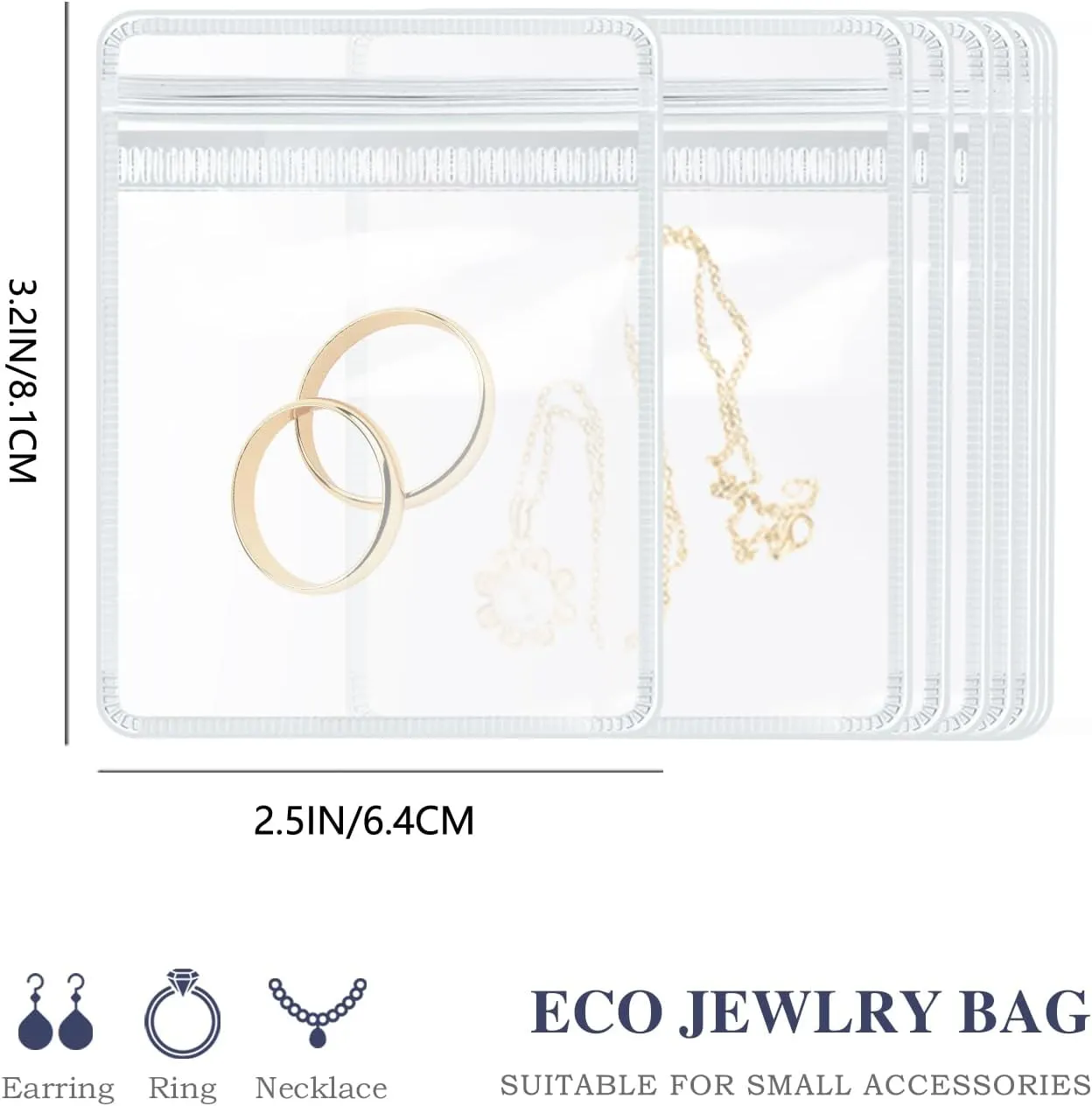 Travel Jewelry Bags, 20Pcs Clear Travel Jewelry Organizer, Portable Anti Tarnish Jewelry Storage Pouch Bag Gift for Women Girl, 20Pcs Clear Bags