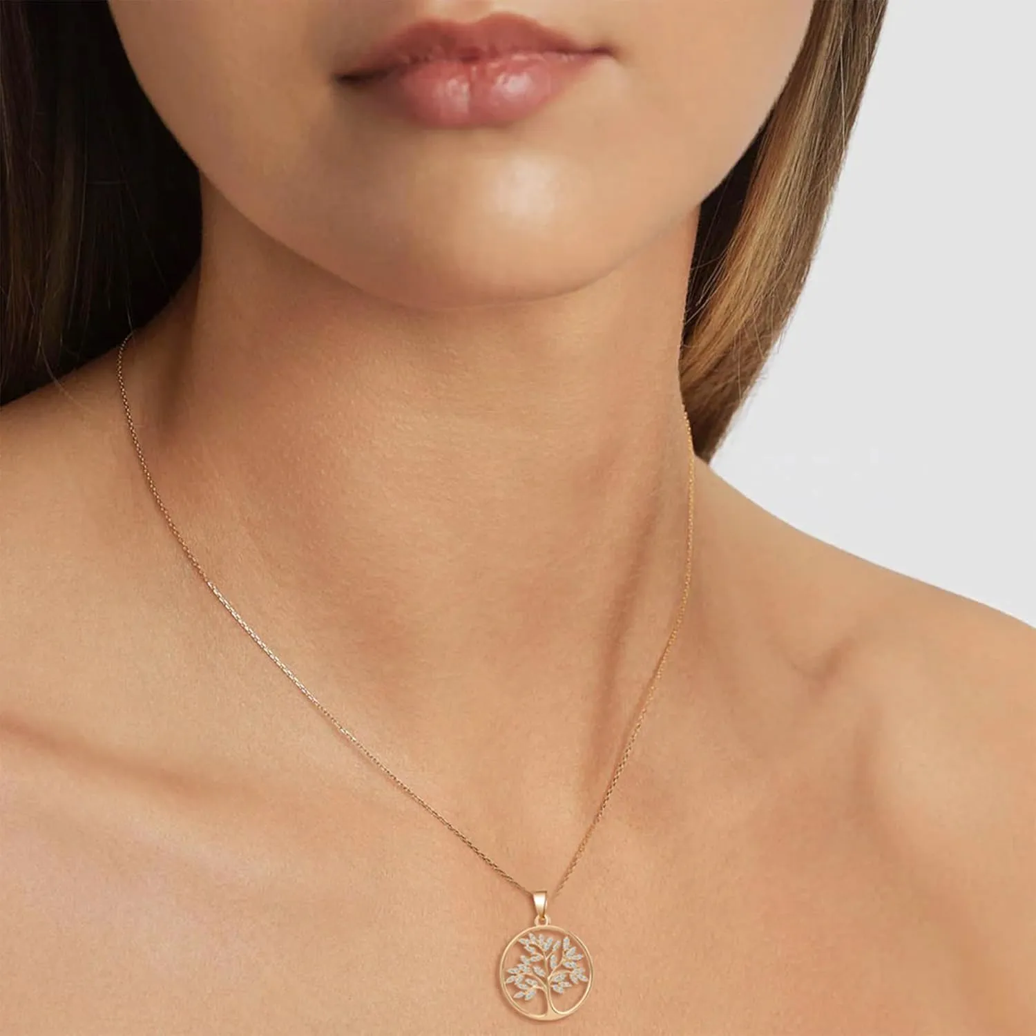 Tree of Life Necklace for Women 18K Gold/White Gold Tree Jewelry Pendant Zircon Necklace Anniversary Valentine's Day Gifts for Women 16 2