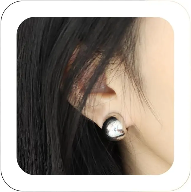 Trendy Ear Cuffs Wrap Earrings Simple Chunky Clip-On Hoop Earrings Tiny Cute Teardrop ball Cartilage Wrap Earrings Non-Piercing Oval Round Clip Jewelry Gift for Women