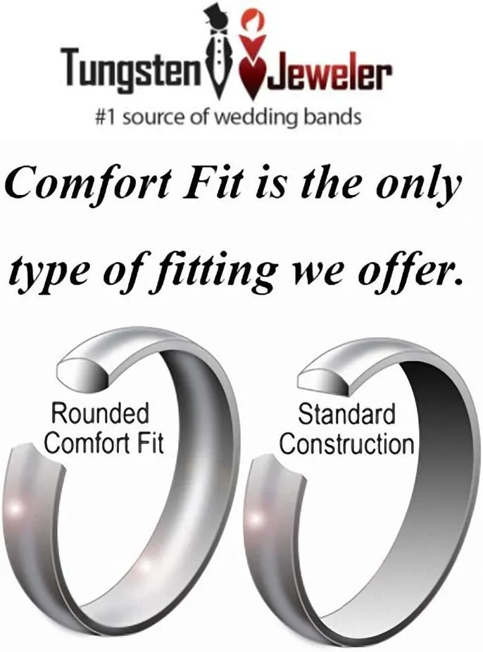Tungsten Jeweler Engraving Ring for Men and Women Titanium Band Rings 6mm White IP Plated Brushed Dimpled Center Milgrained Edges Wedding Band Ring Ideal for Couples