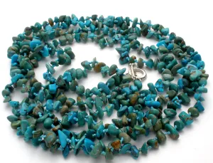 Turquoise Nugget Bead Necklace 85" Long SX