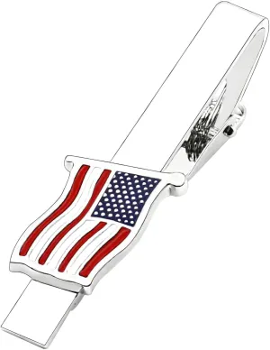 US Flag Tie Clip Clothing Accessories for Weddings, Busiess Meetings, Officers, Government Departments, Pilots, Soldiers, and Military Friends American Flag Tie Clip