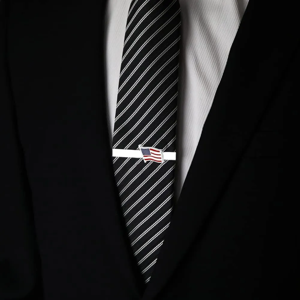 US Flag Tie Clip Clothing Accessories for Weddings, Busiess Meetings, Officers, Government Departments, Pilots, Soldiers, and Military Friends American Flag Tie Clip