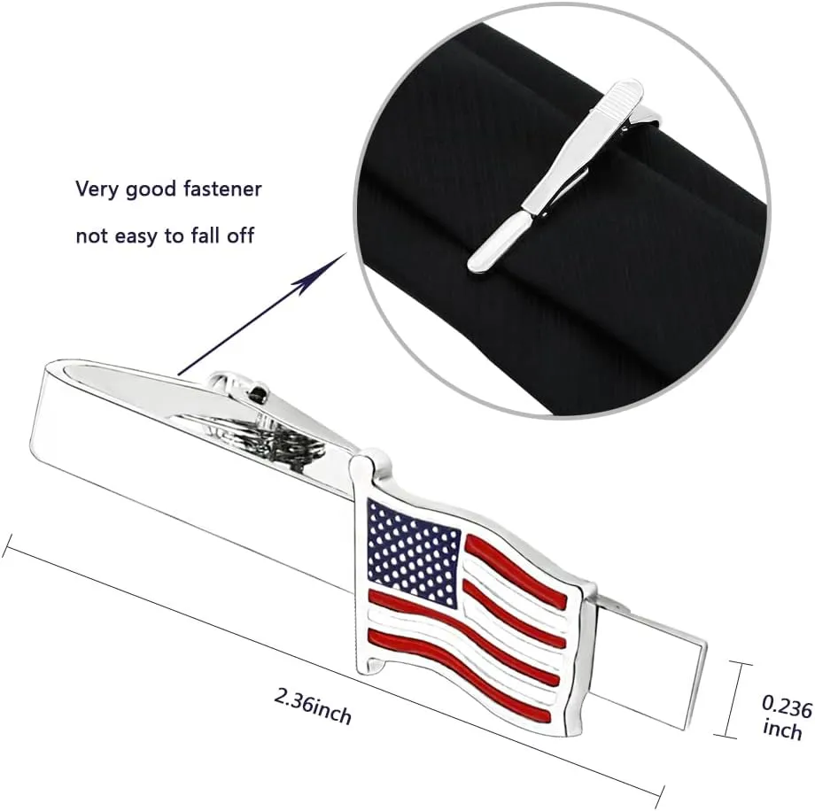 US Flag Tie Clip Clothing Accessories for Weddings, Busiess Meetings, Officers, Government Departments, Pilots, Soldiers, and Military Friends American Flag Tie Clip