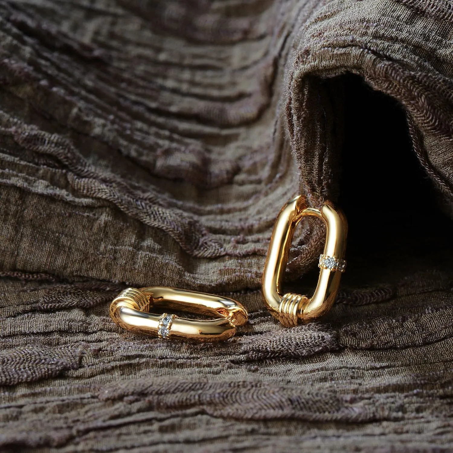 VACRONA Cubic Zirconia Huggie Earrings 14k Gold Plated Tiny Earrings Small Huggie Hoop Earrings Simple Lightweight Hoops Gift for Women