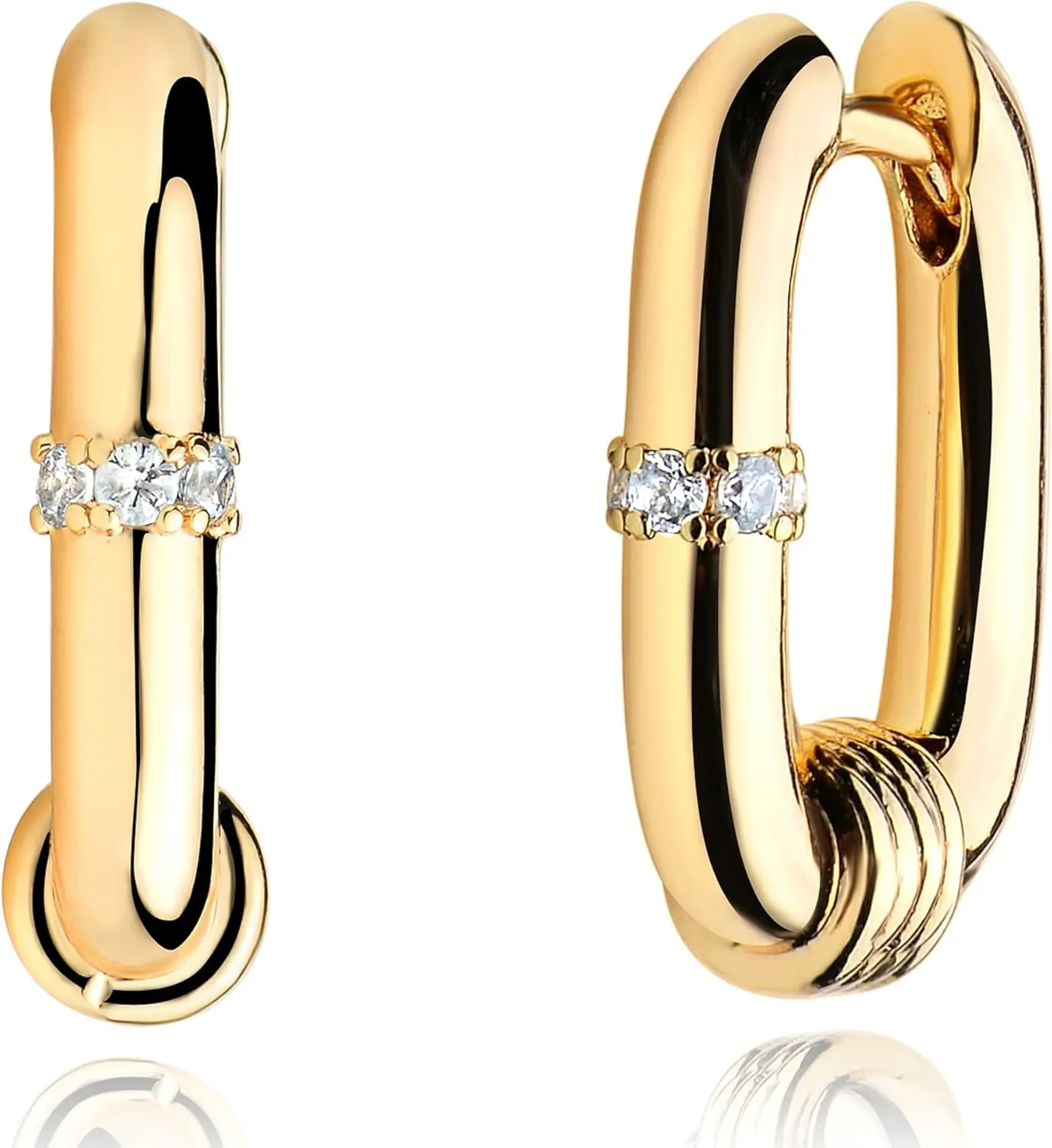 VACRONA Cubic Zirconia Huggie Earrings 14k Gold Plated Tiny Earrings Small Huggie Hoop Earrings Simple Lightweight Hoops Gift for Women