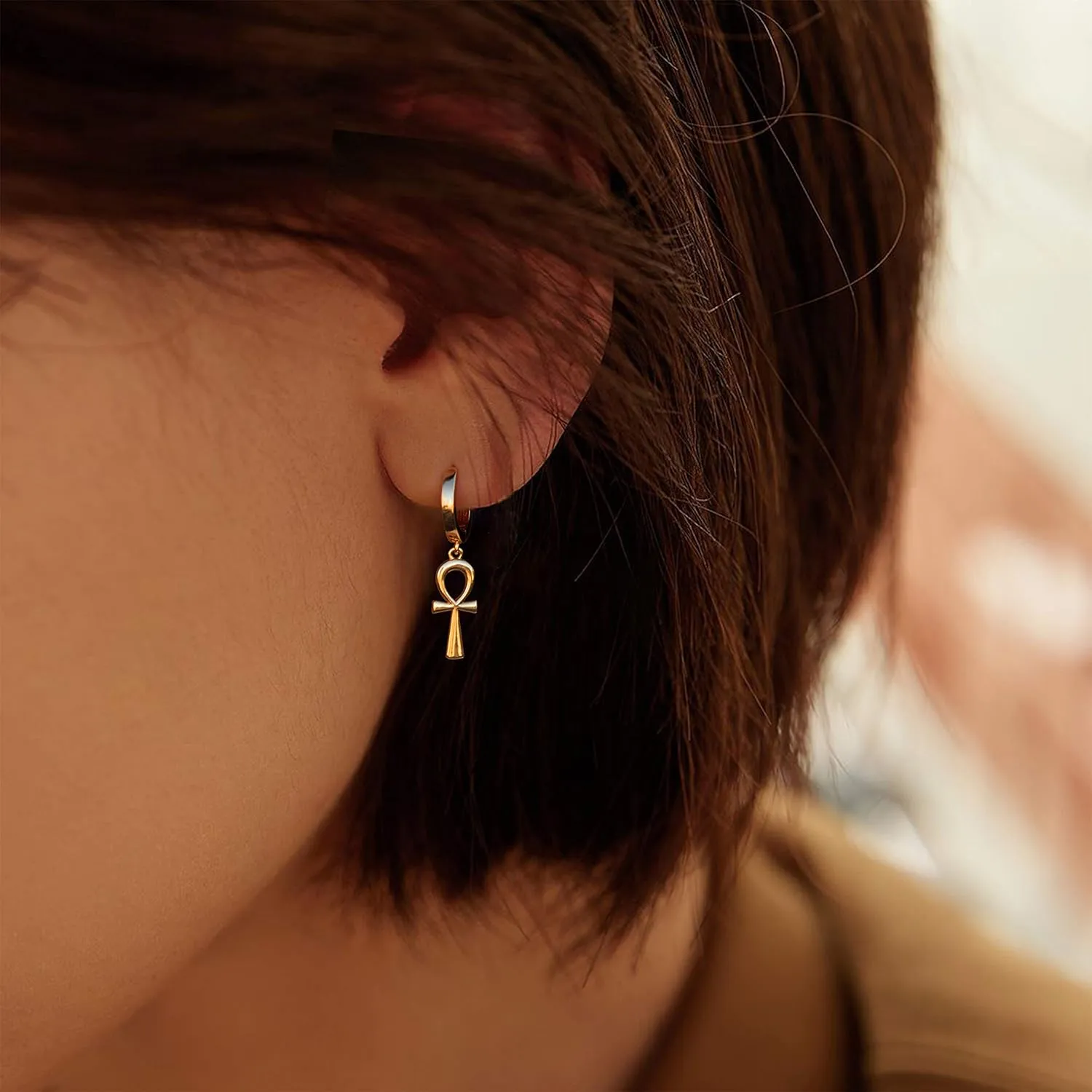 VACRONA Gold Heart Hoop Earrings Huggie Earrings for Women 14k Gold Plated Small Hoops Earrings